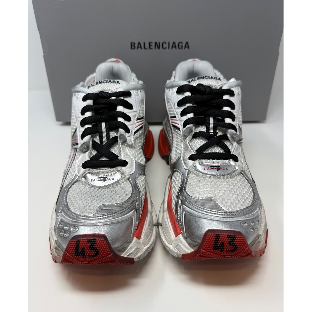 Balenciaga Runner Sneaker White/Red/Black New Season Size 10 US 43 EU - Picture 2 of 9